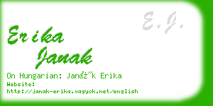 erika janak business card